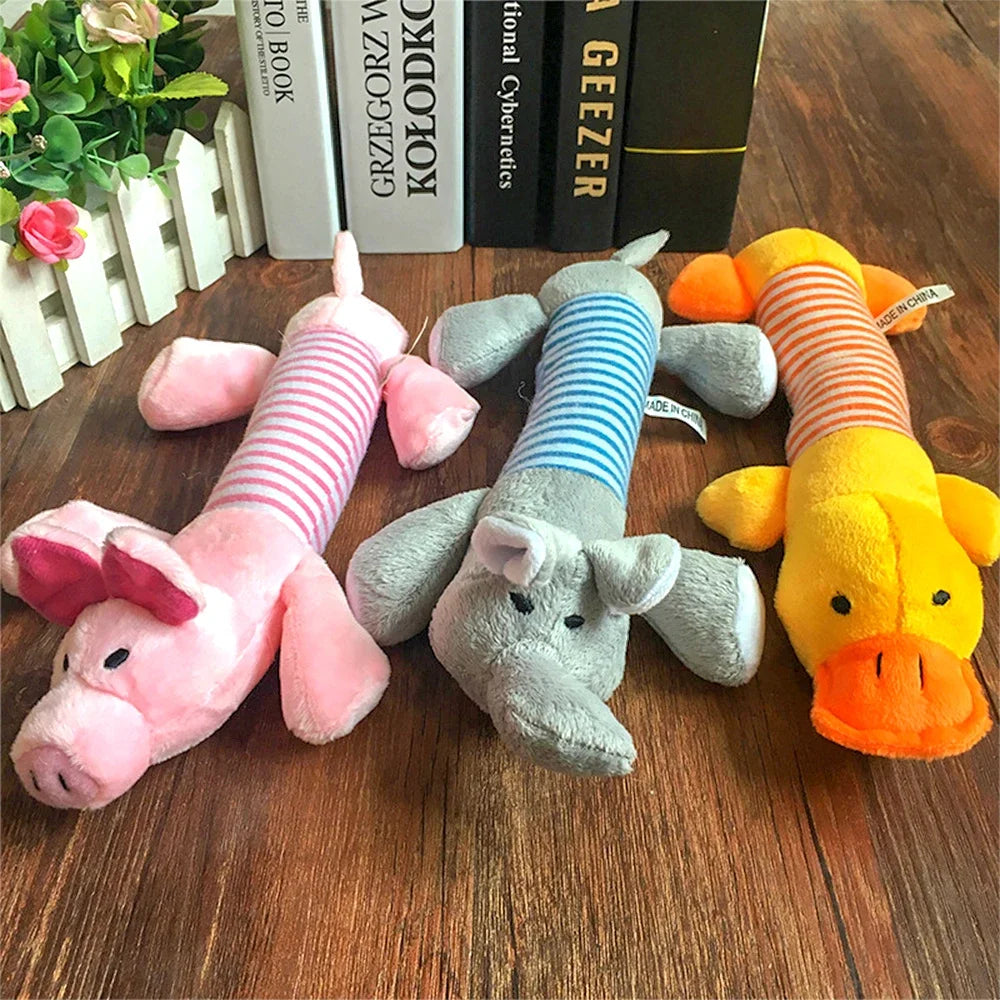 Peluches con sonido: elefante, pato y cerdito