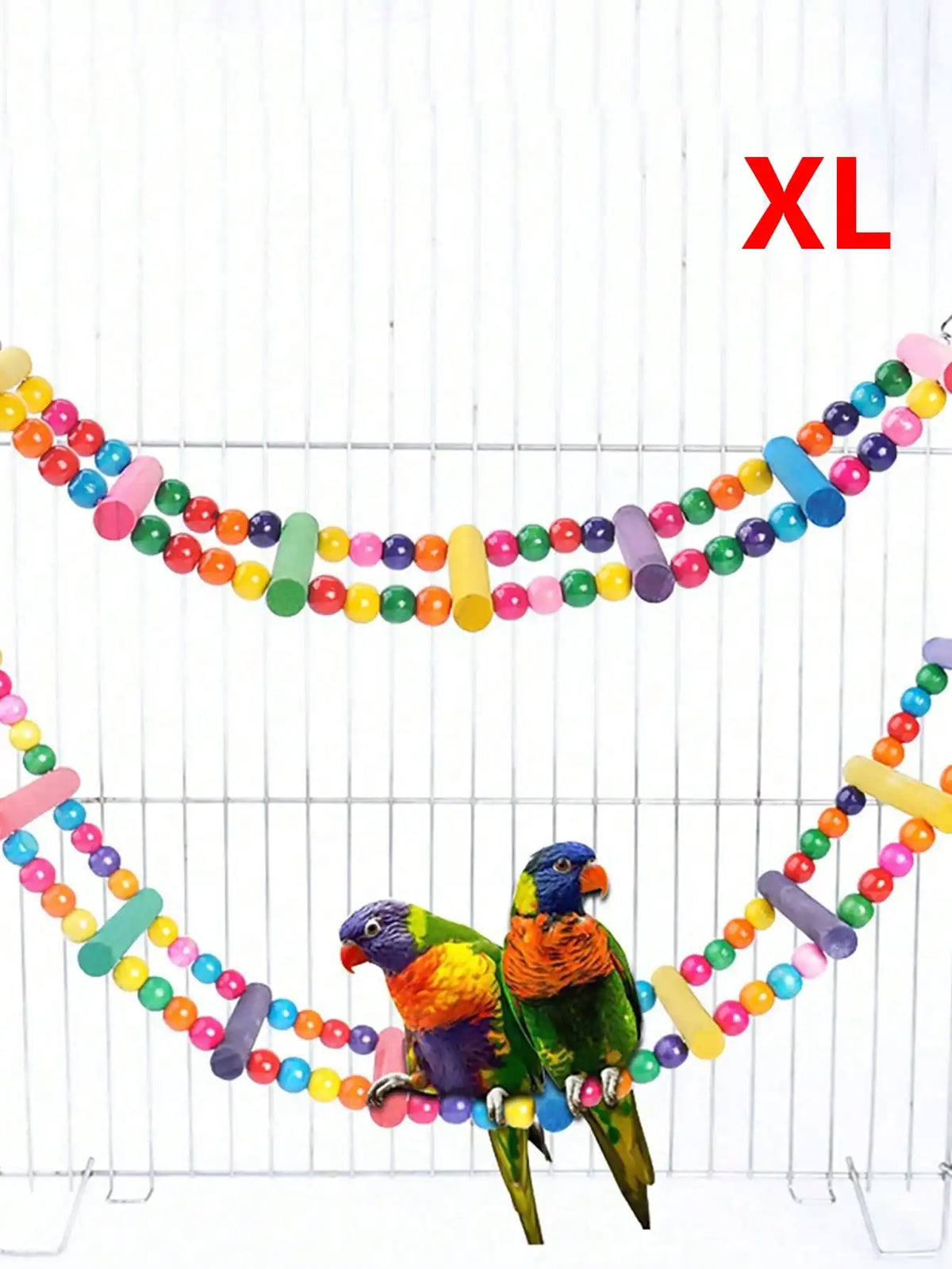 Escalera y columpio de madera para pájaros