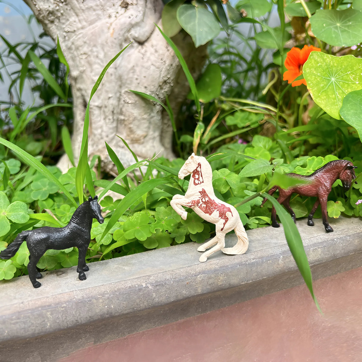 Set de caballos de granja en miniatura