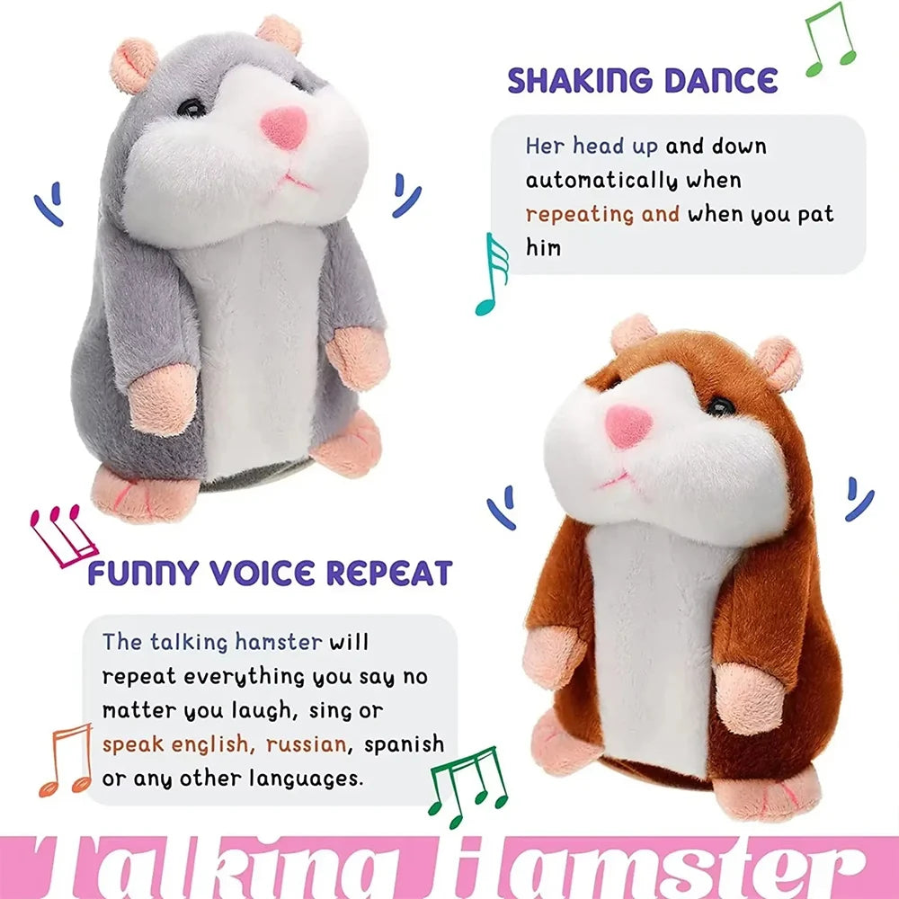 Hámster de peluche que repite lo que dices