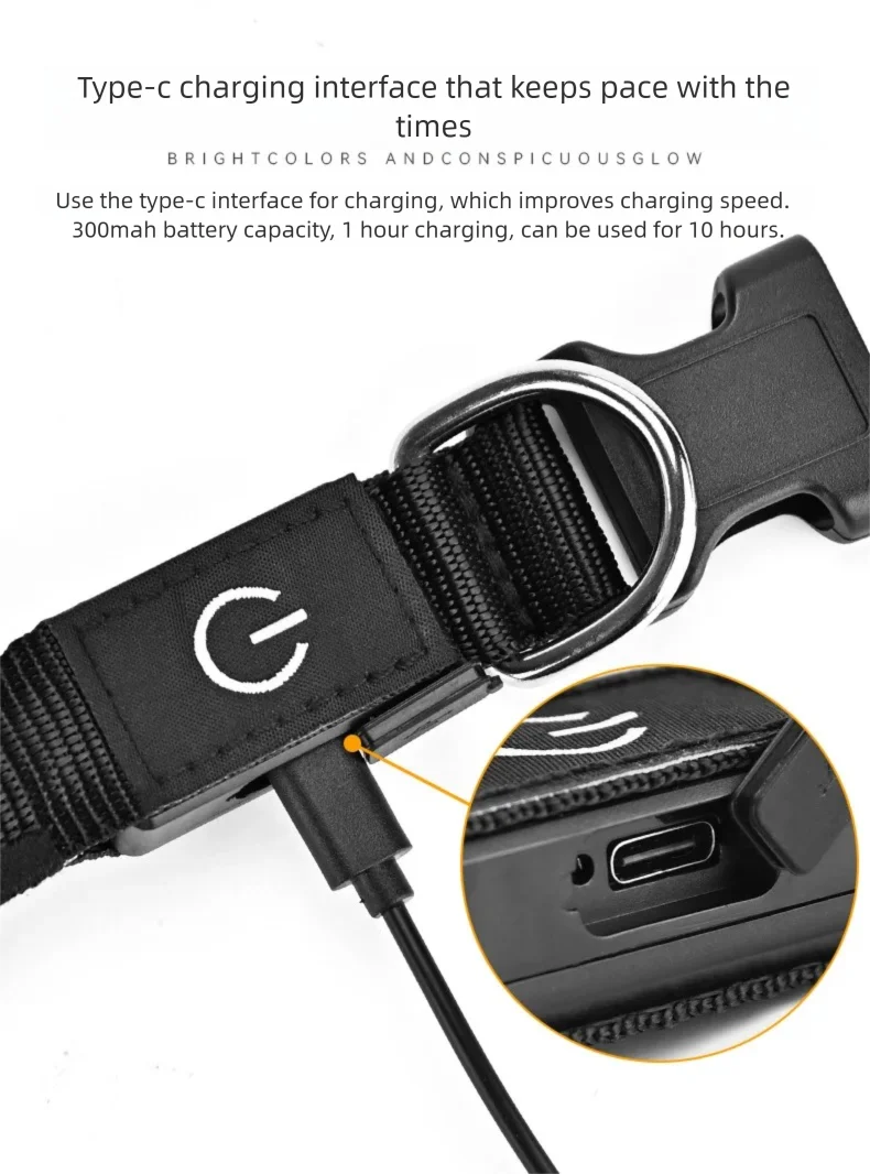 Collar LED recargable por USB