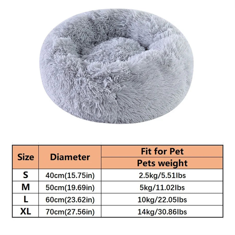Cama donut calmante de pelo suave