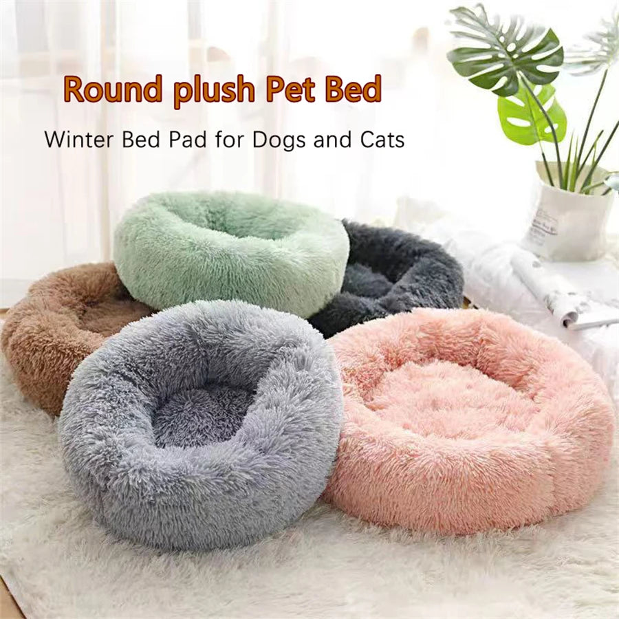 Cama donut calmante de pelo suave
