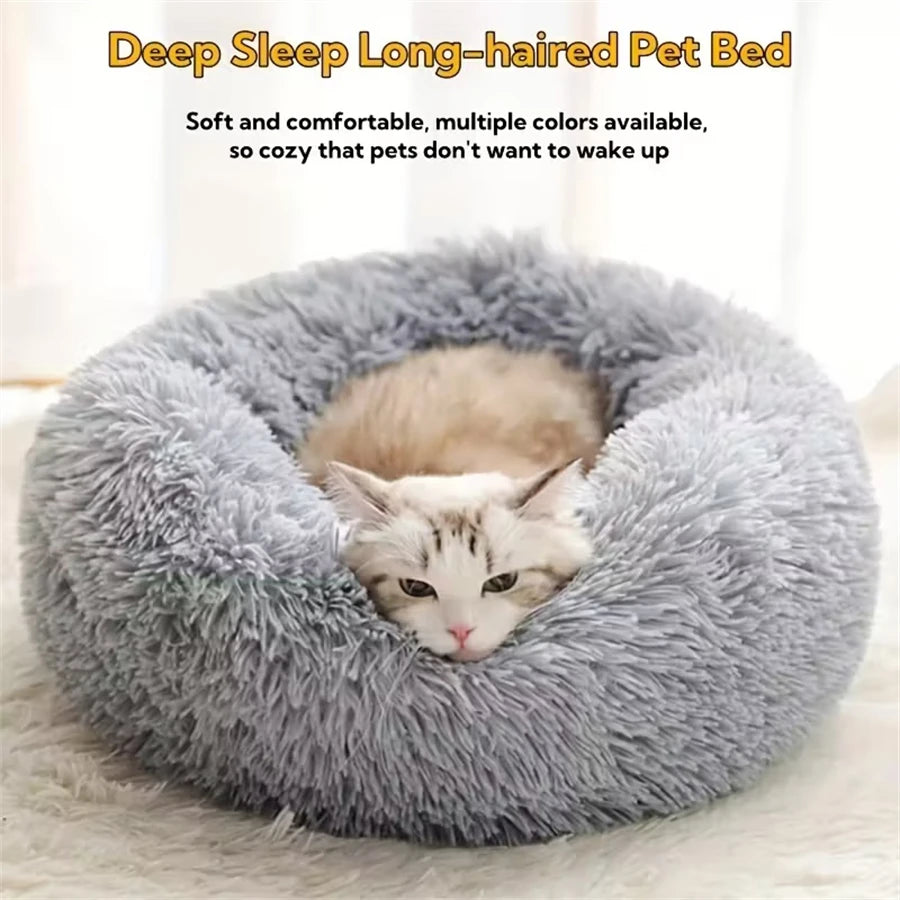 Cama donut calmante de pelo suave