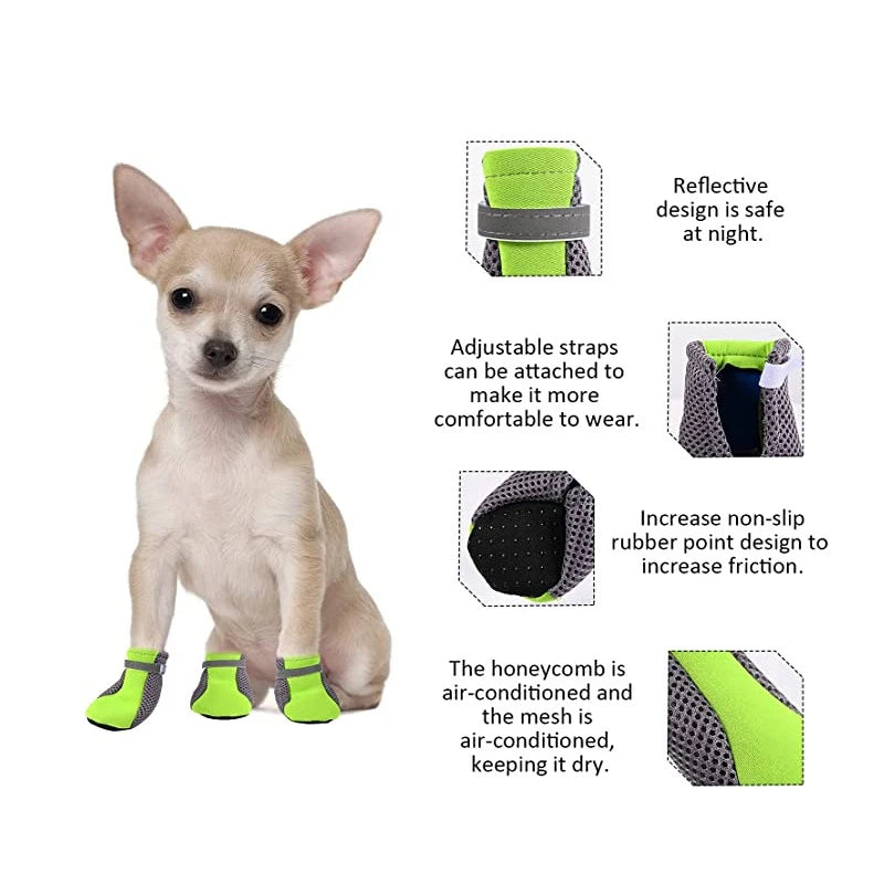 Zapatillas transpirables reflectantes para perros