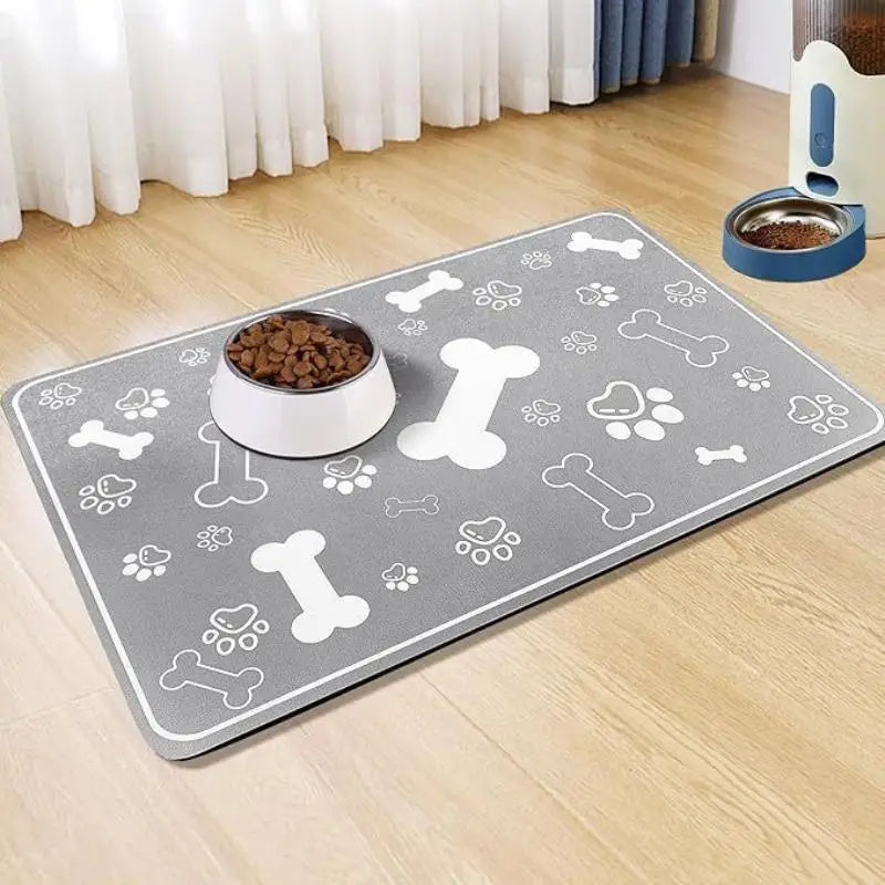 Alfombrilla absorbente de diatomita para comederos
