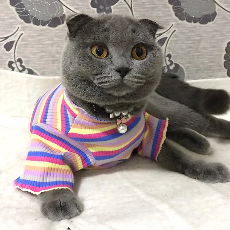 Camiseta de rayas de algodón