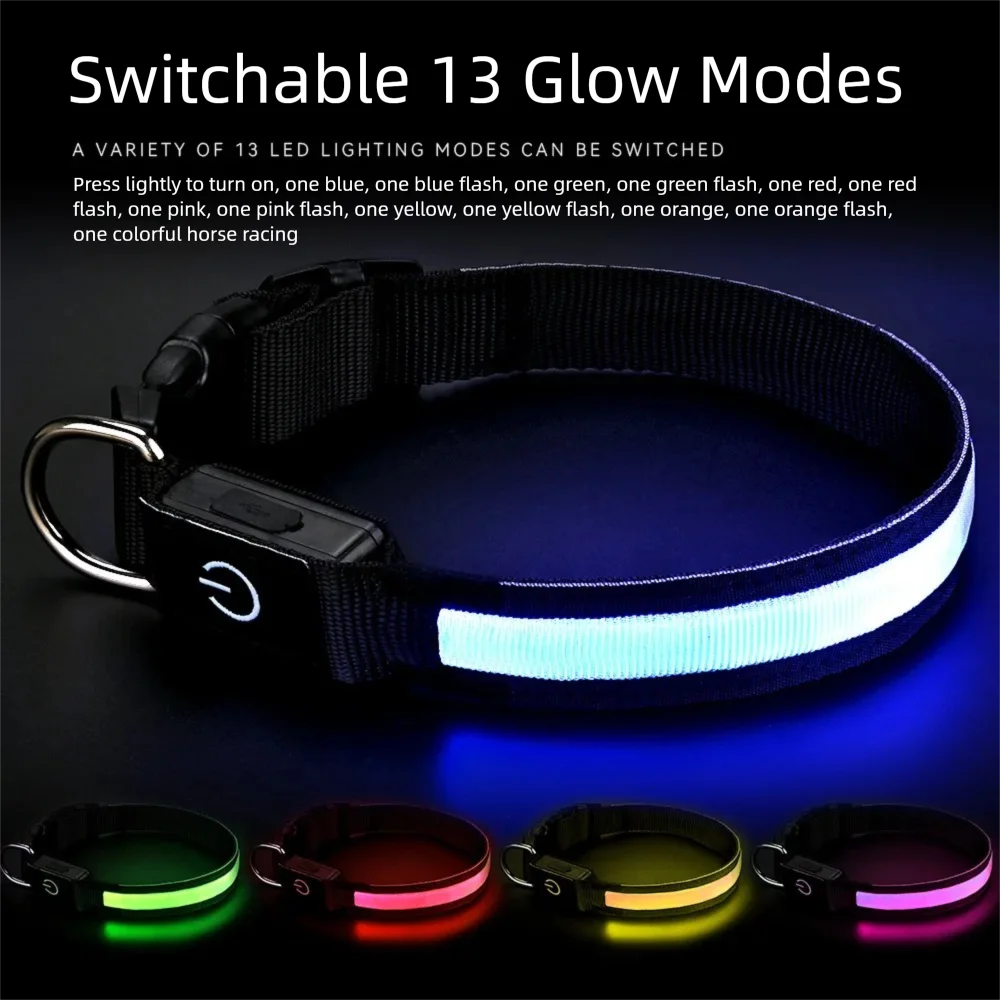 Collar LED recargable por USB