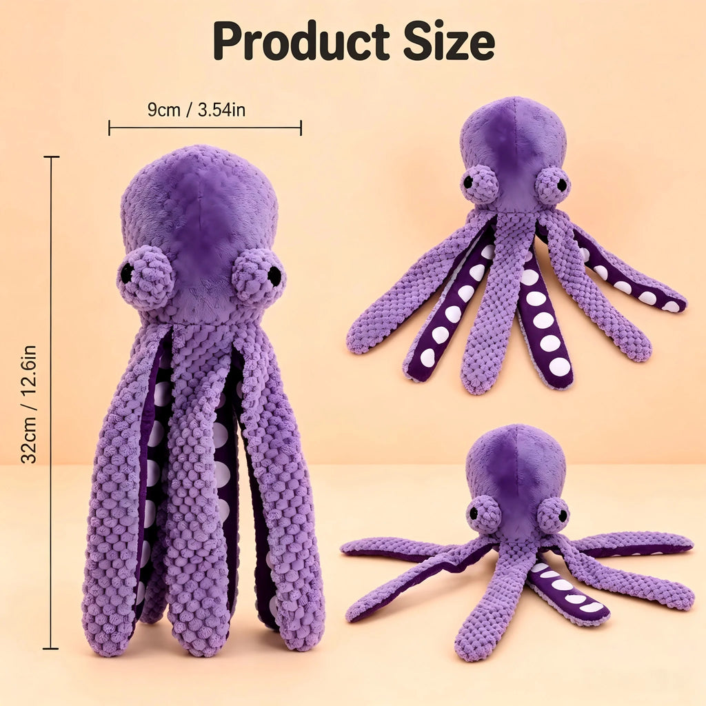 Pulpo de peluche con sonido para perros