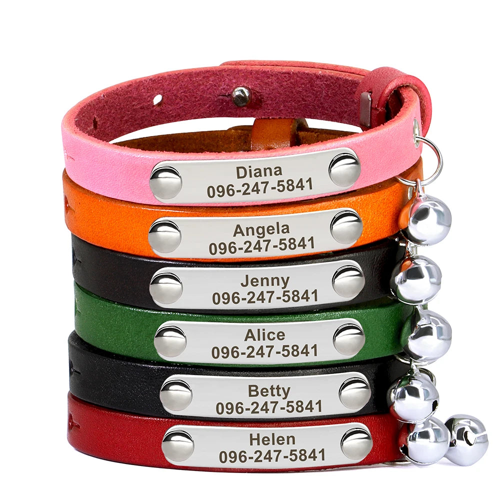 Collar de gato con nombre grabado
