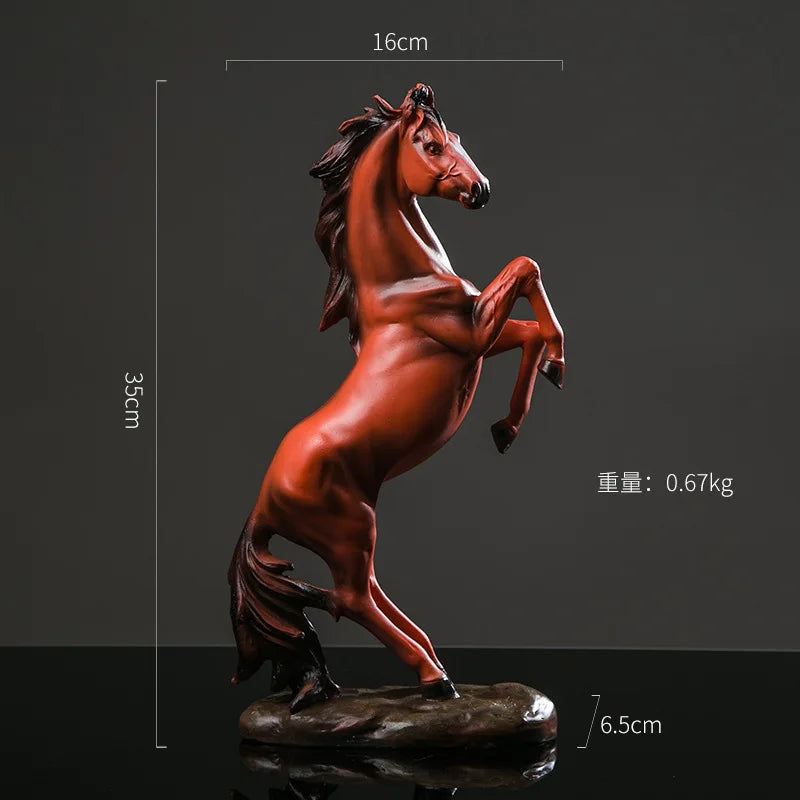 Escultura de caballo de resina