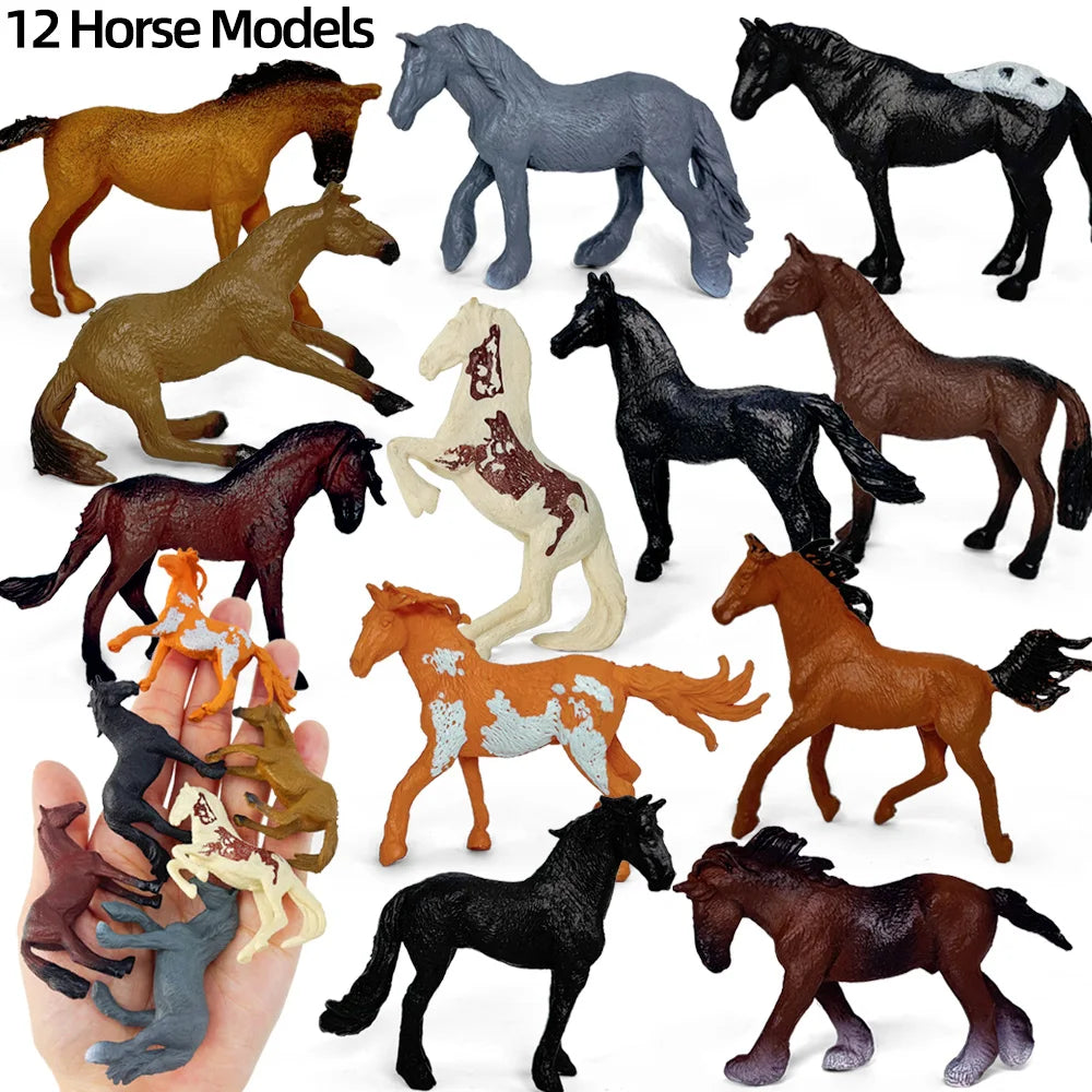 Set de caballos de granja en miniatura