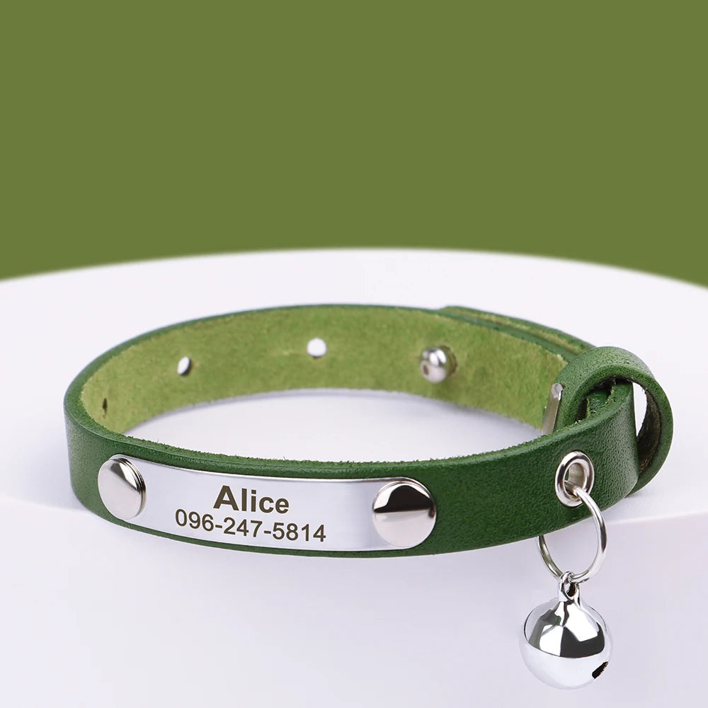 Collar de gato con nombre grabado
