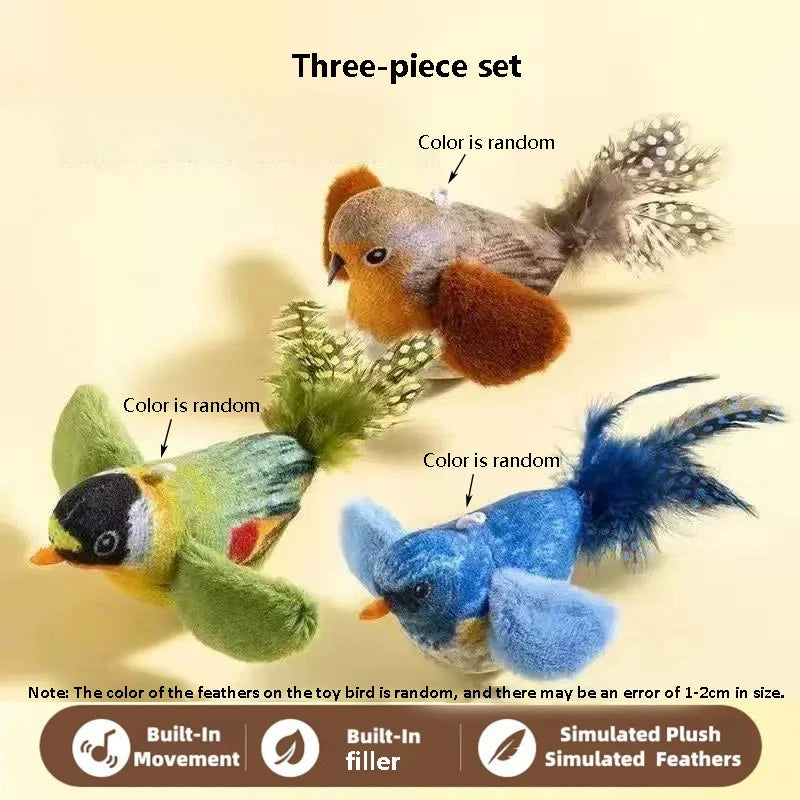 Juguete pájaro con sonido para gatos
