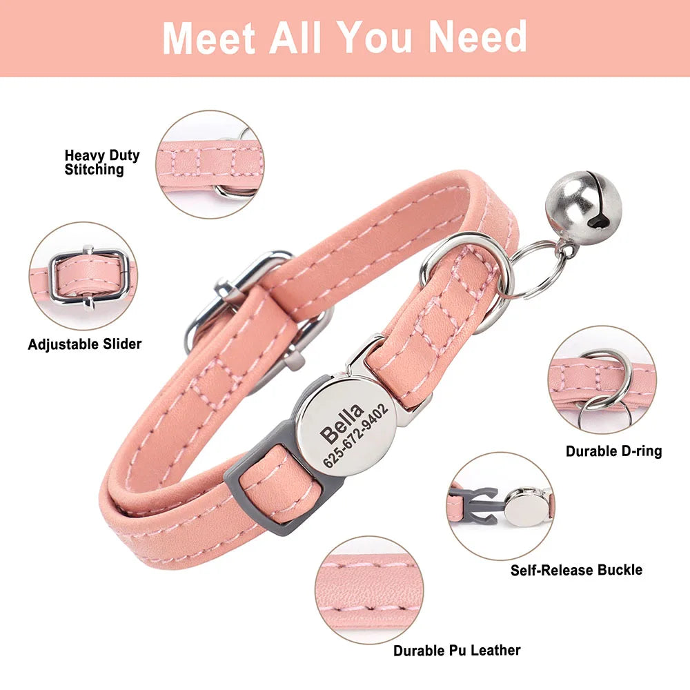 Collar de gato personalizado con nombre