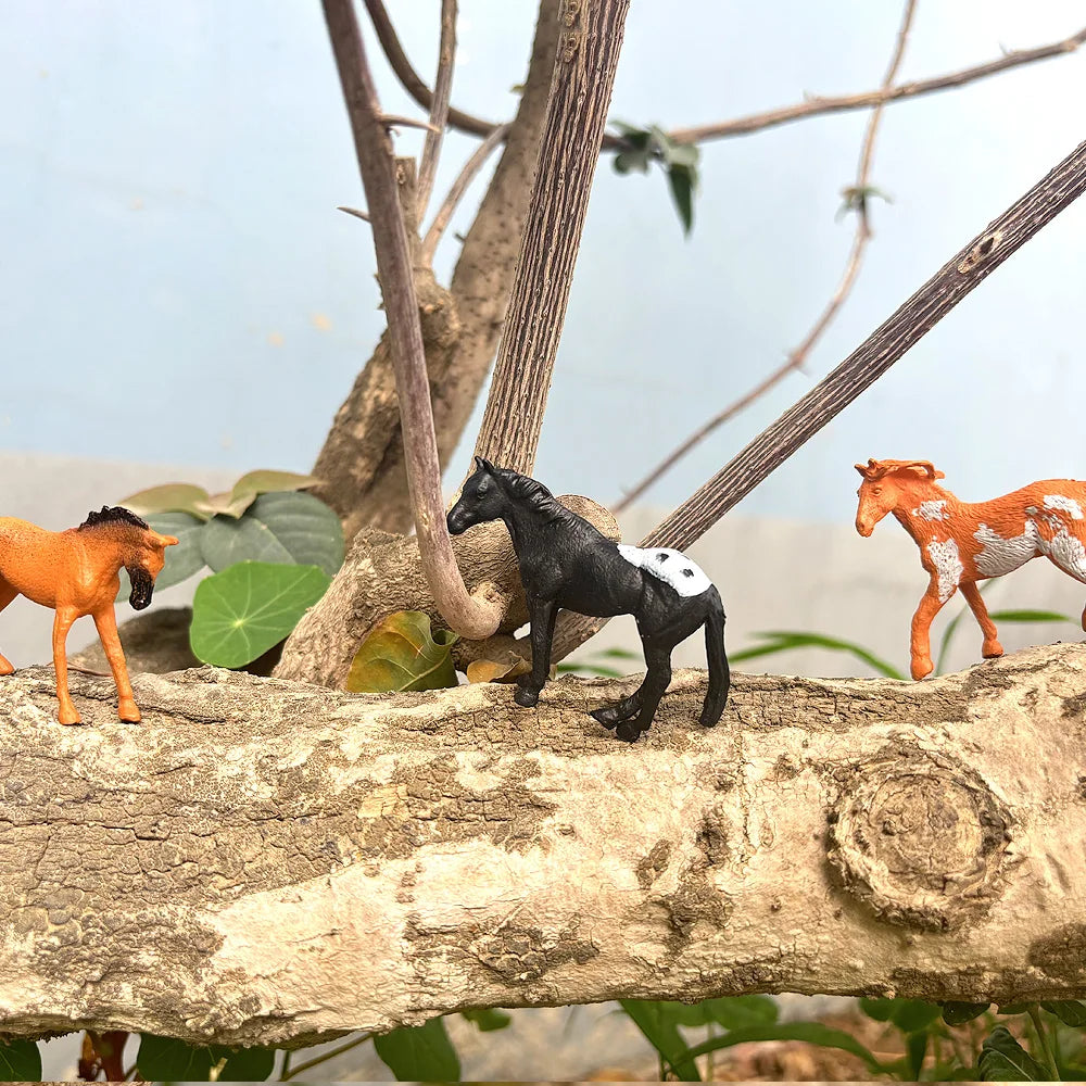 Set de caballos de granja en miniatura