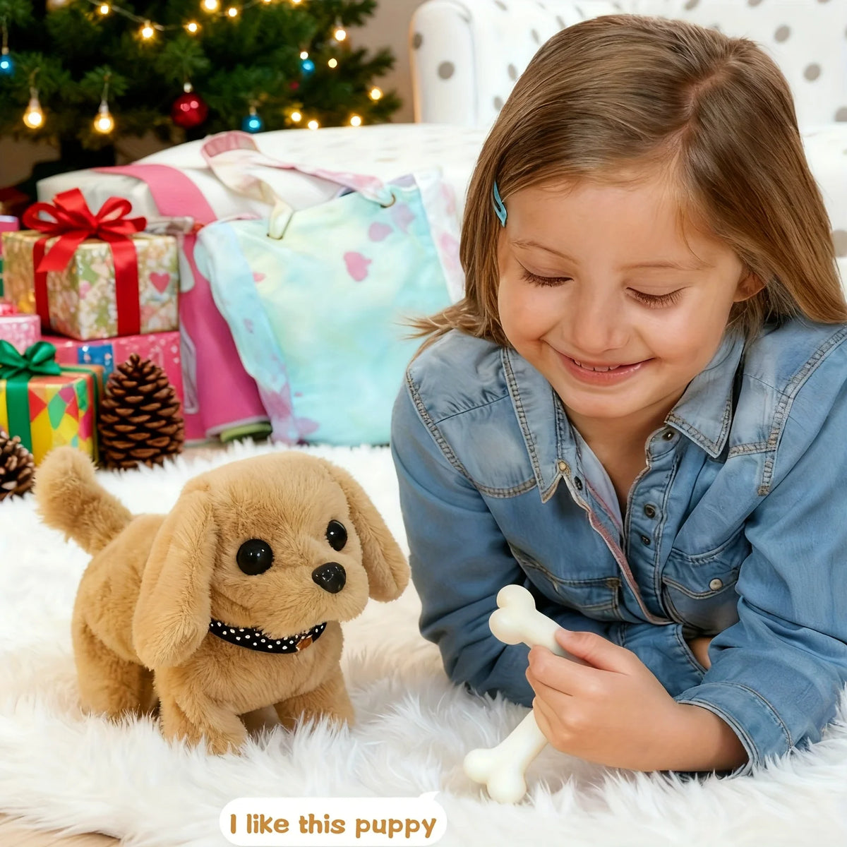 Perrito golden de juguete que anda y ladra