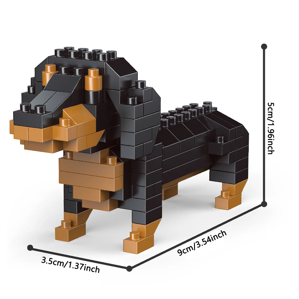 Figura de construcción de perro salchicha