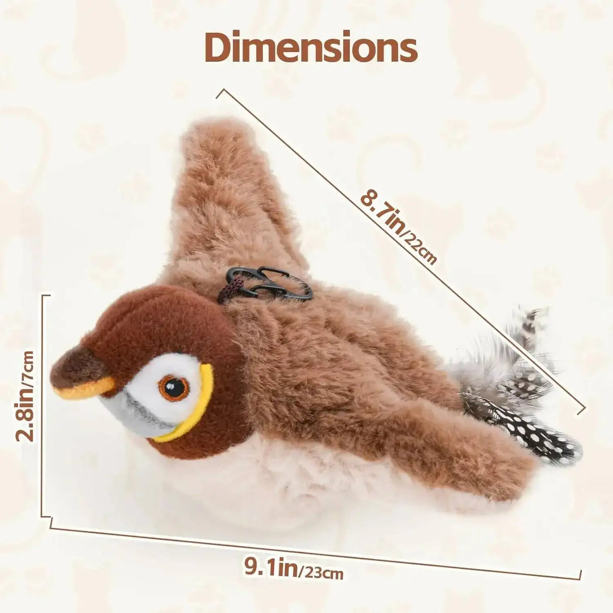 Pájaro interactivo para gatos con sonido y movimiento