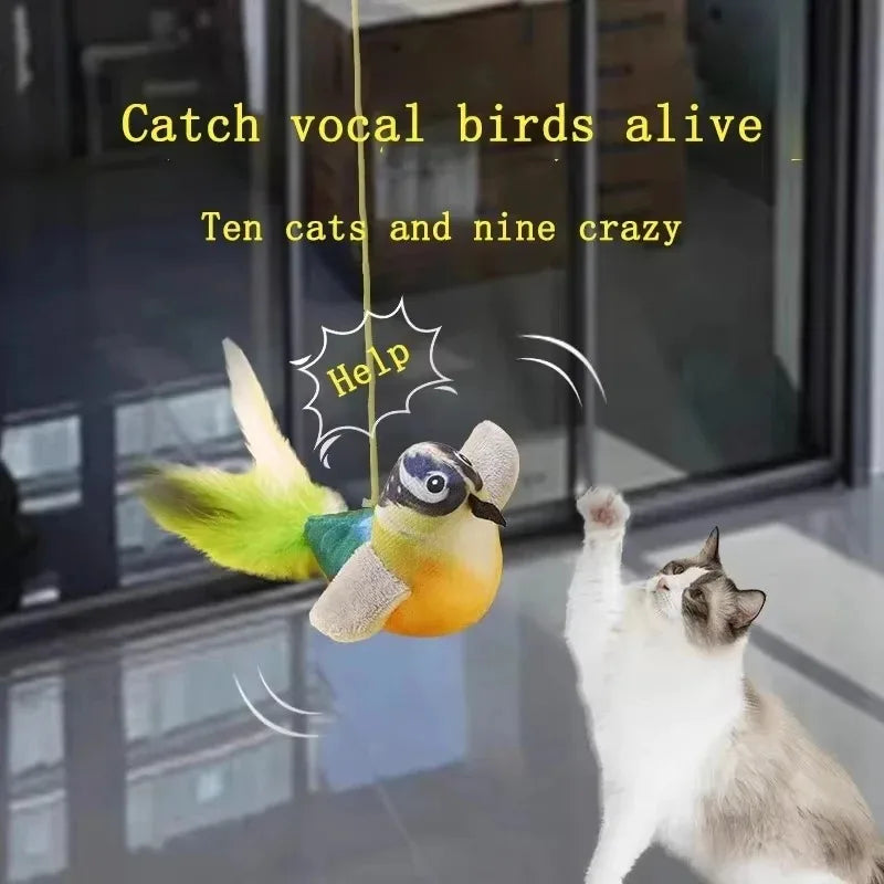 Juguete pájaro con sonido para gatos