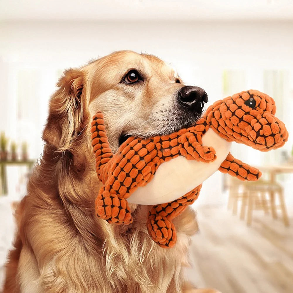 Dinosaurio de peluche para perros