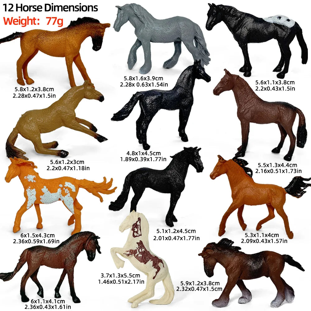 Set de caballos de granja en miniatura