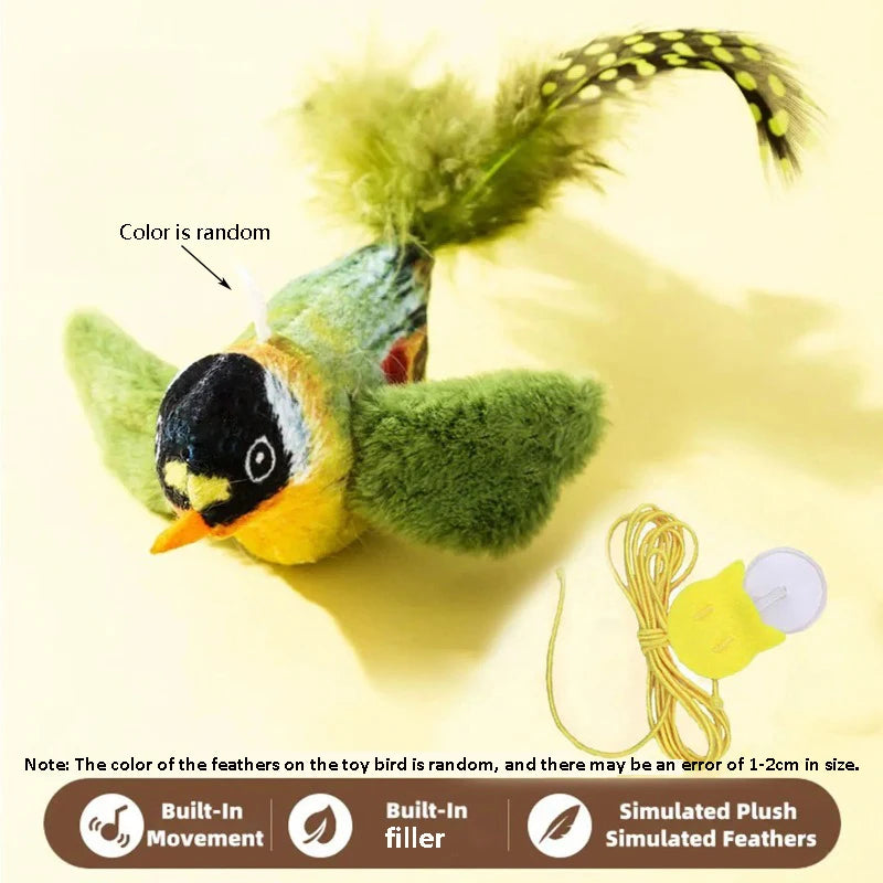 Juguete pájaro con sonido para gatos