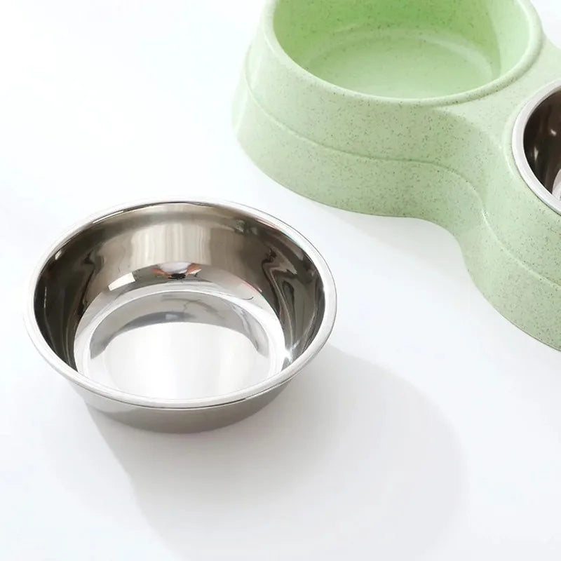 Comedero doble de acero inoxidable