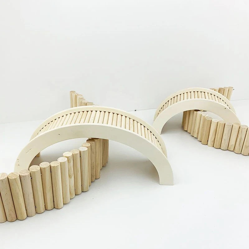 Escalera puente de madera para roedores