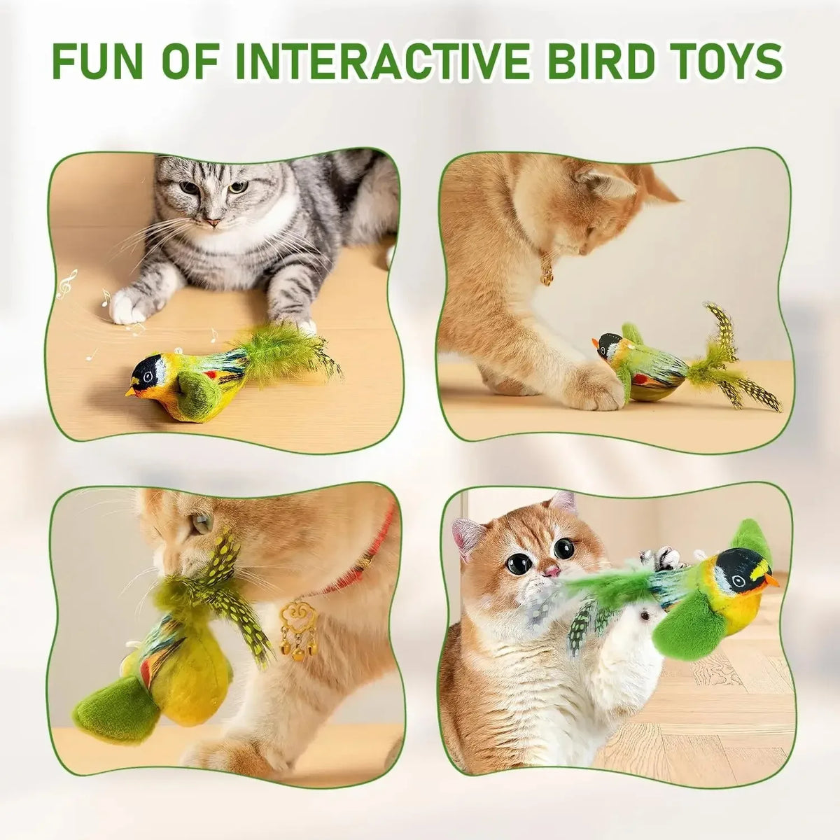 Juguete pájaro con sonido para gatos