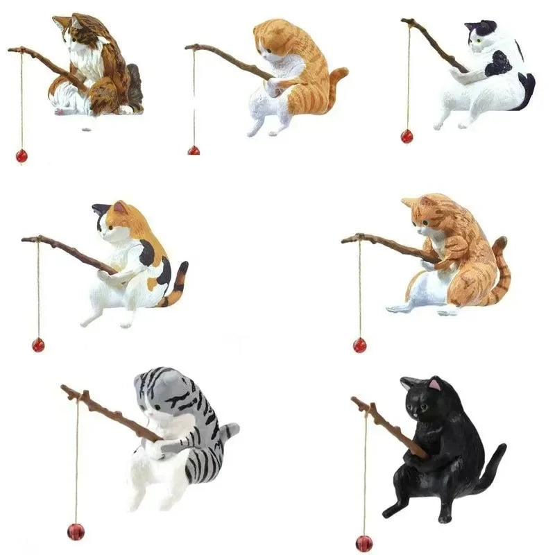 Figuritas de gatitos pescadores