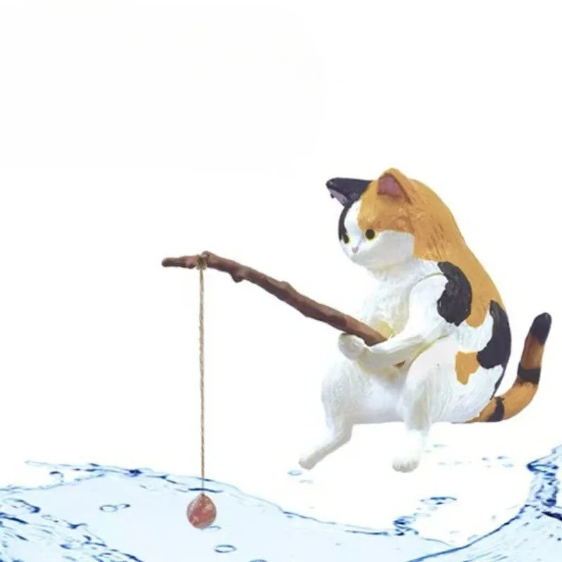 Figuritas de gatitos pescadores