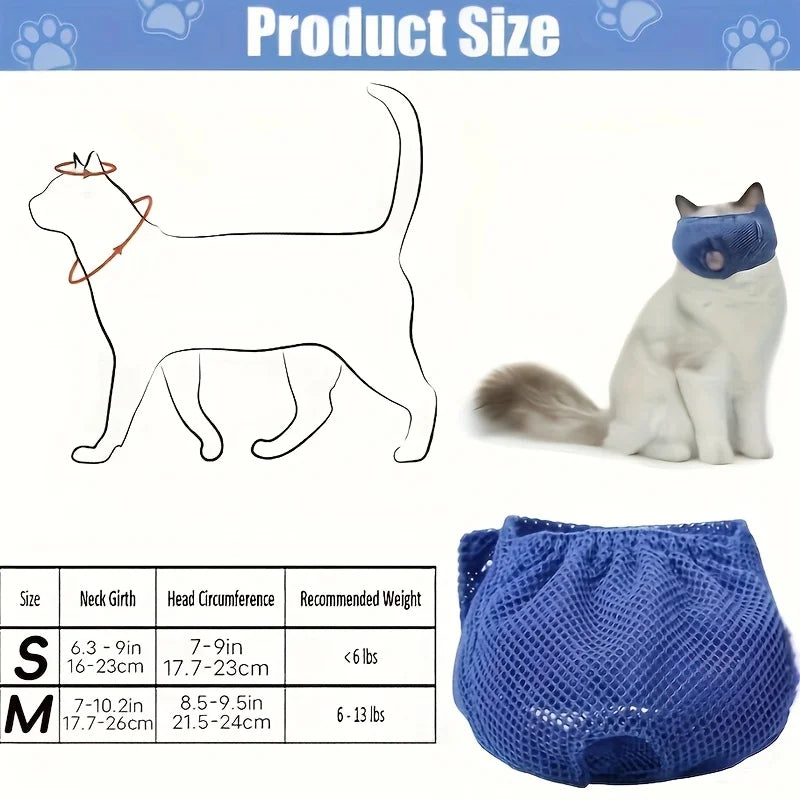 Bozal de malla transpirable para gatos