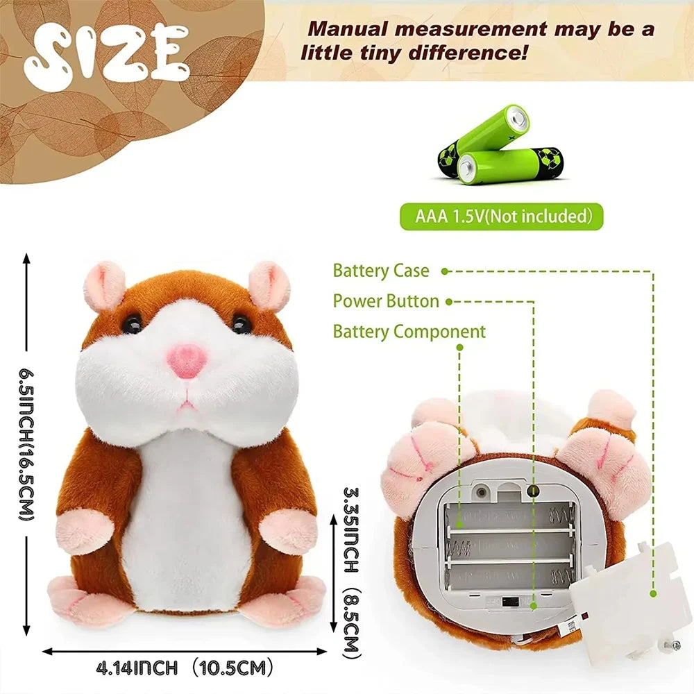 Hámster de peluche que repite lo que dices